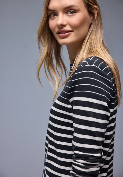 Gestreept shirt shadowed navy