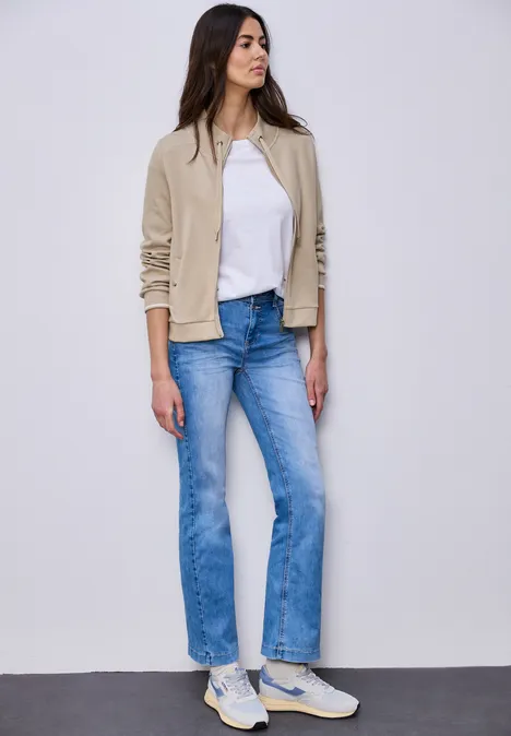 Zipper Jacke cotton beige