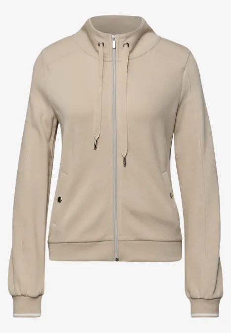 Zipper Jacke cotton beige