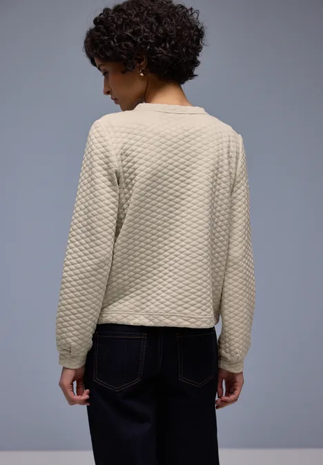 Zipper Jacke mit Struktur cotton beige Zipper Jacke mit Struktur cotton beige