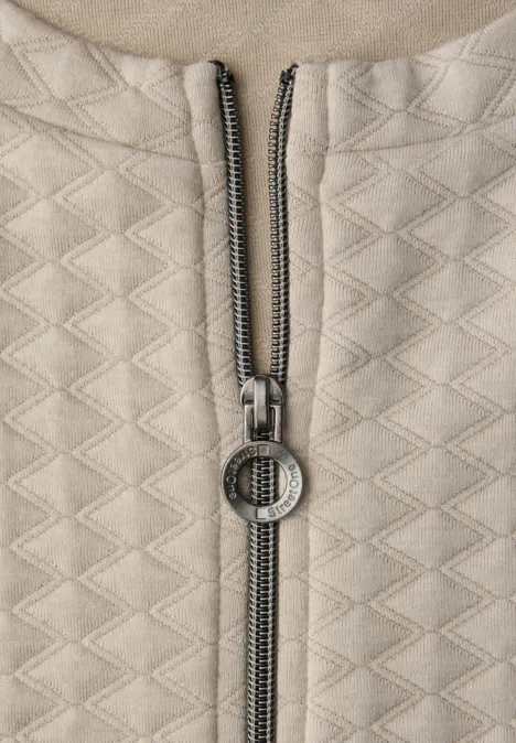 Zipper Jacke mit Struktur cotton beige Zipper Jacke mit Struktur cotton beige