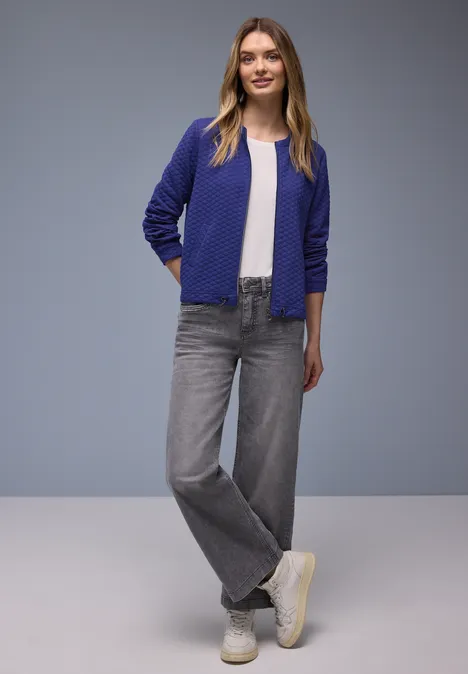 Zipper Jacke mit Struktur amparo blue