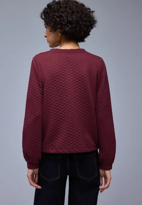 Zipper Jacke mit Struktur truffle red