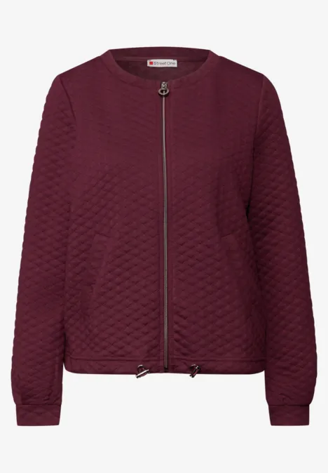 Zipper Jacke mit Struktur truffle red
