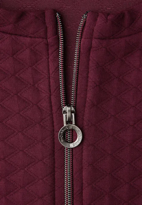 Zipper Jacke mit Struktur truffle red