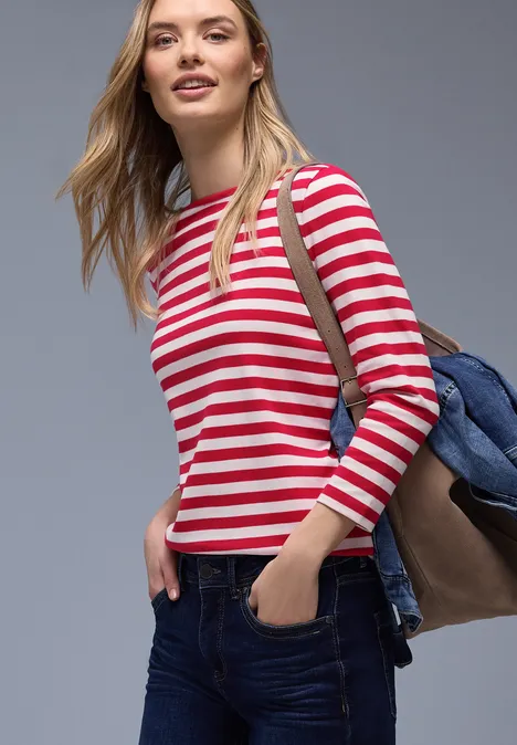 Gestreept shirt power berry