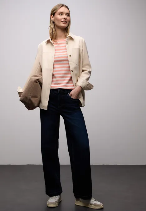 Bluzka w paski light apricot