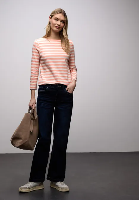 Bluzka w paski light apricot