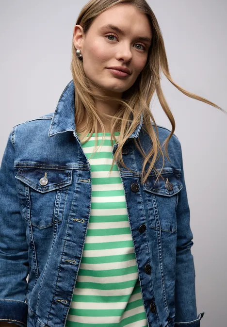 Gestreept shirt arcadia green