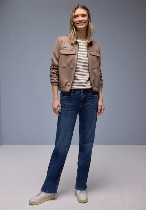 Gestreept shirt light terra mocha