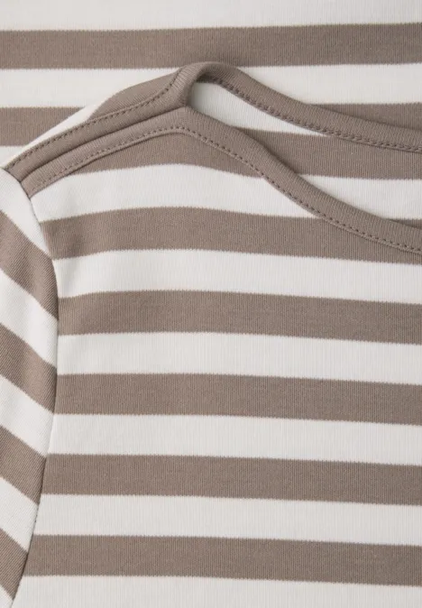 Gestreept shirt light terra mocha