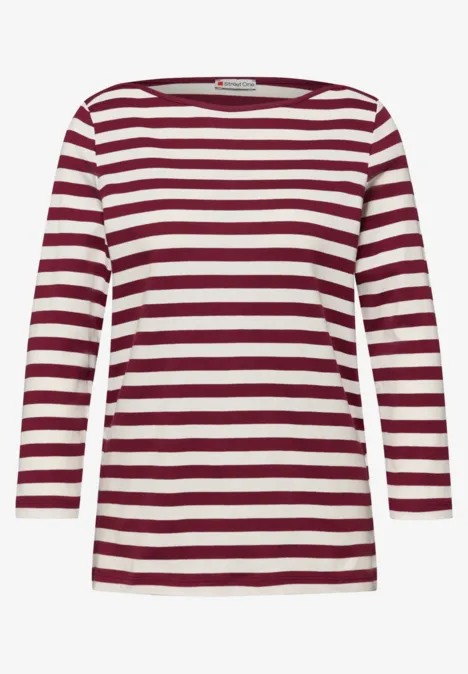 Gestreiftes Shirt truffle red