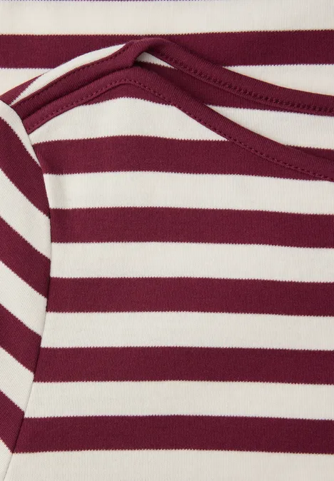 T-shirt à rayures truffle red