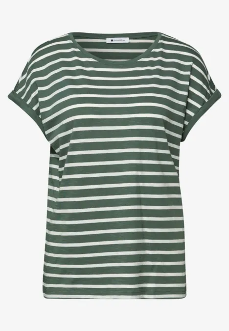 Chemise à rayures dropped shoulder bound green