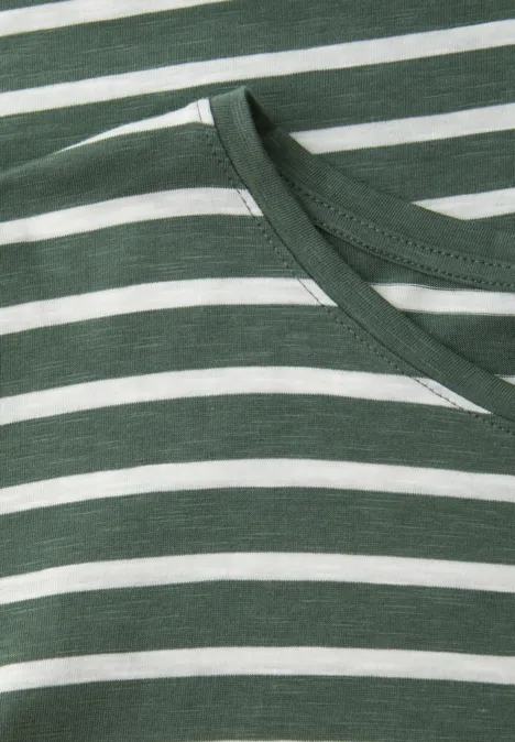 Chemise à rayures dropped shoulder bound green