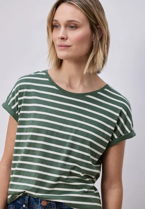 Chemise à rayures dropped shoulder bound green