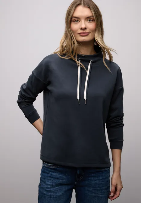 Shirt in Unifarbe shadowed navy