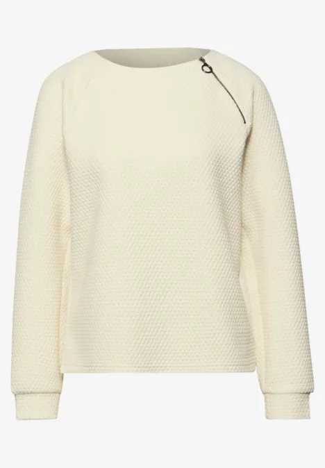 Shirt mit Zipper soft beige