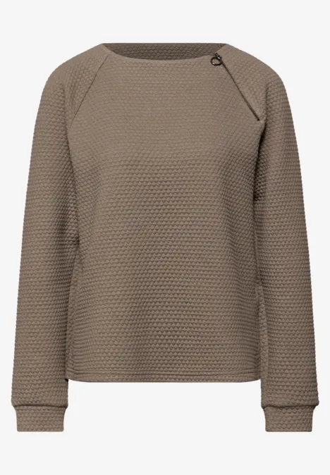 Shirt mit Zipper light terra mocha