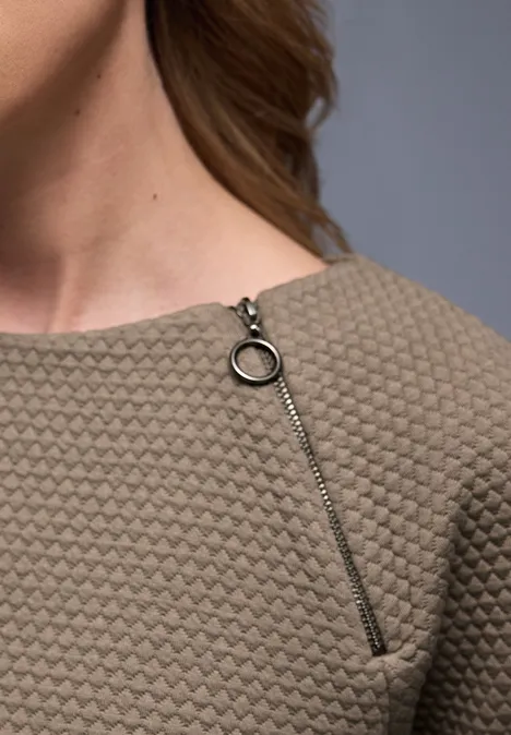 Shirt mit Zipper light terra mocha