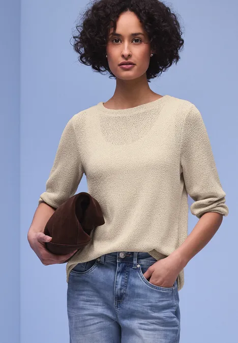 Koszulka w jednolitym kolorze cotton beige