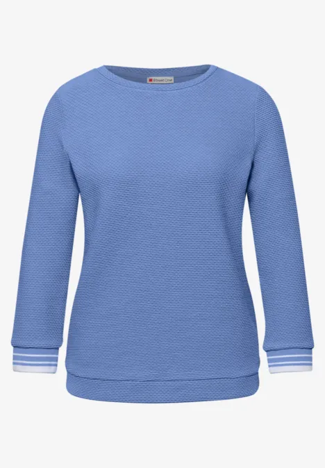 Strukturshirt mit Details bonnet blue