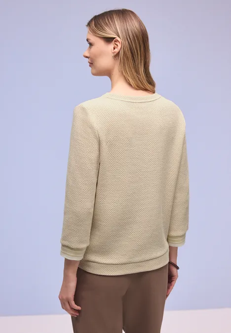 Shirt mit Kontrastdetails smoke beige