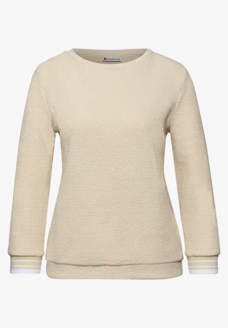 Shirt mit Kontrastdetails smoke beige