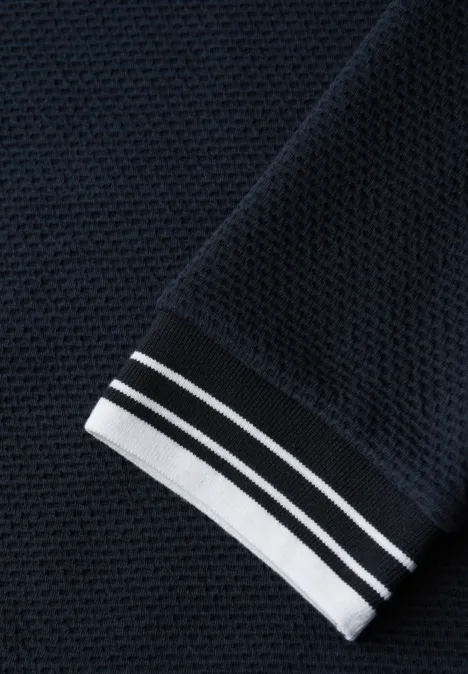 Strukturshirt mit Details shadowed navy