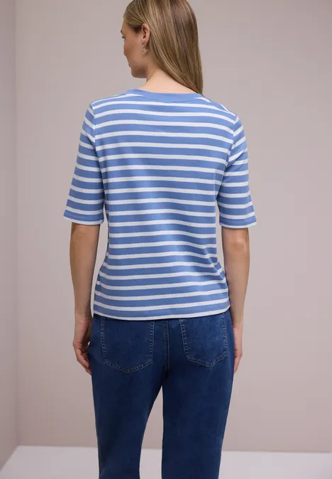 T-shirt à rayures bonnet blue