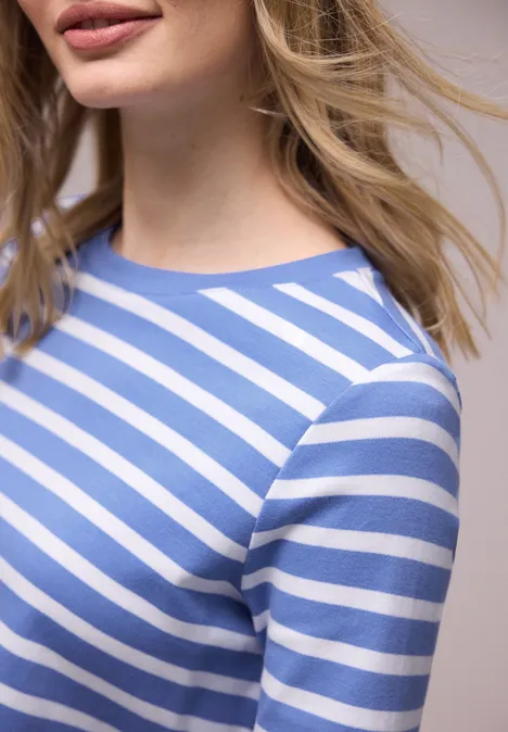 T-shirt à rayures bonnet blue