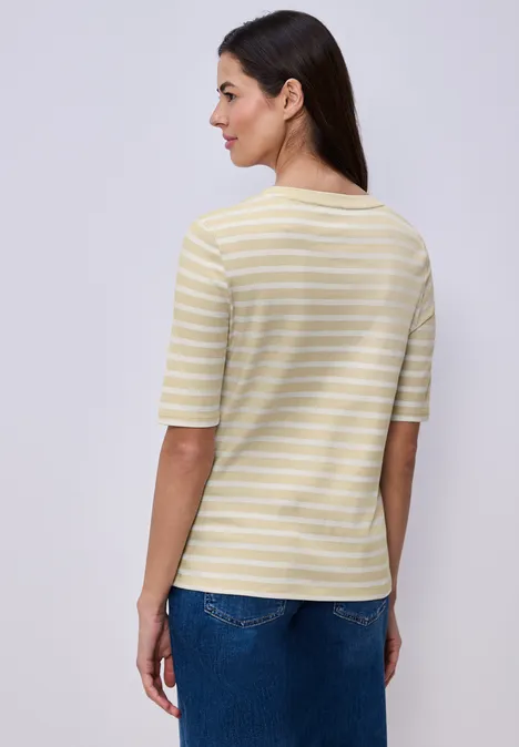 T-shirt à rayures smoke beige