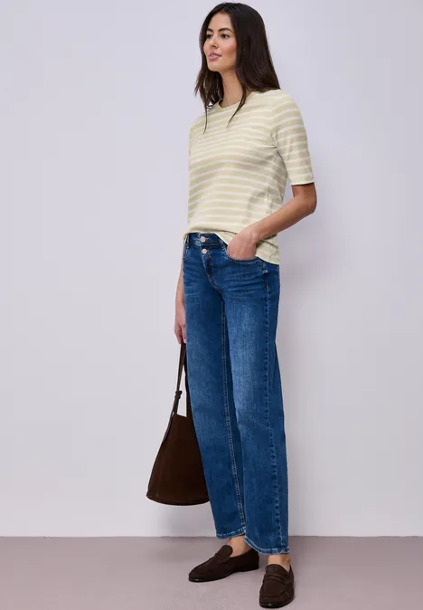 T-shirt à rayures smoke beige