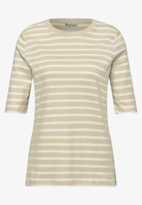 T-shirt à rayures smoke beige