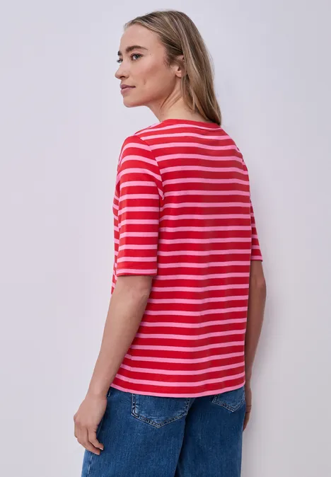 T-shirt à rayures ibis rose