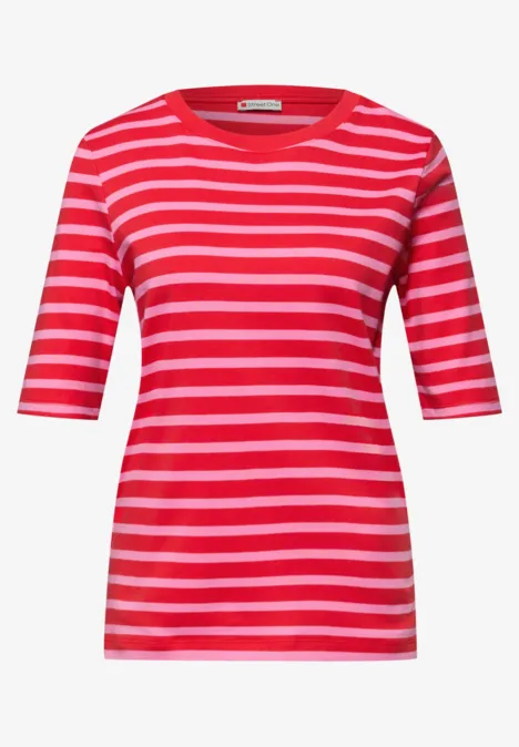 T-shirt à rayures ibis rose