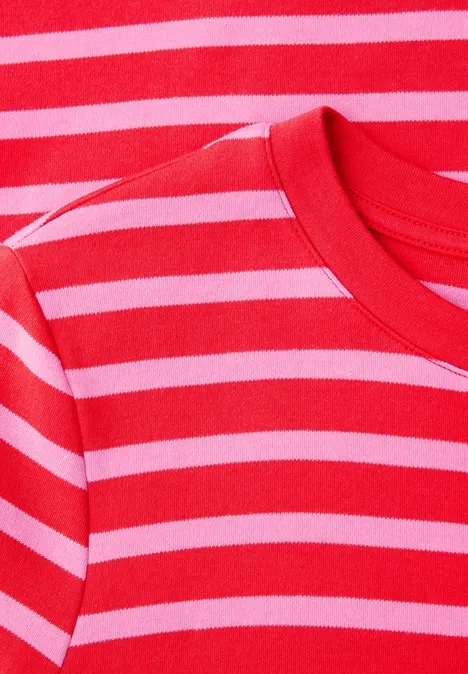 T-shirt à rayures ibis rose