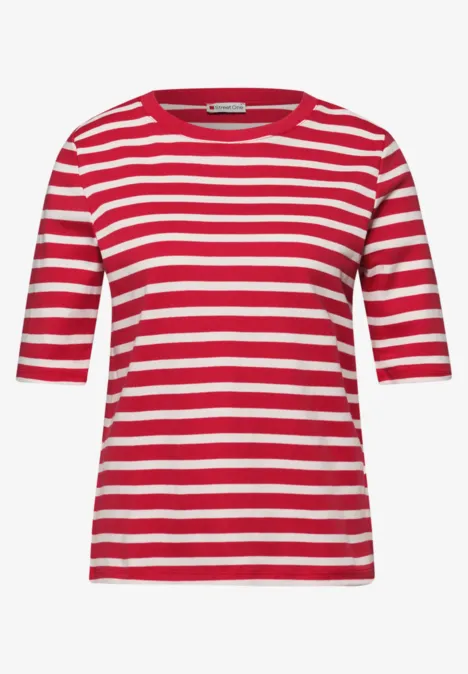 T-shirt à rayures salsa red