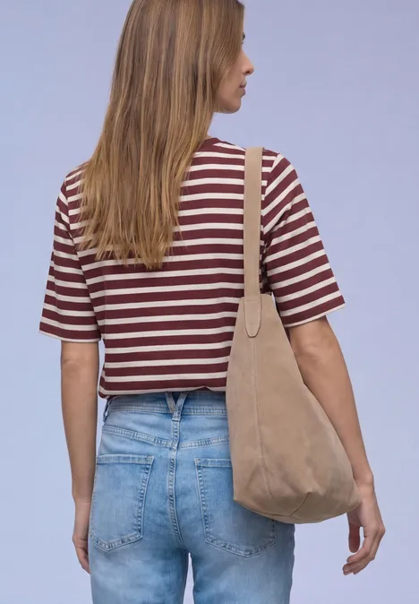 T-shirt à rayures truffle red