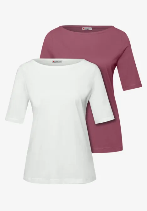 Basic Shirt in een 2-pack off white/dark clouded blush