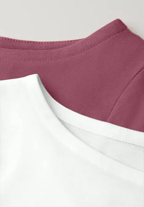 Basic Shirt in een 2-pack off white/dark clouded blush