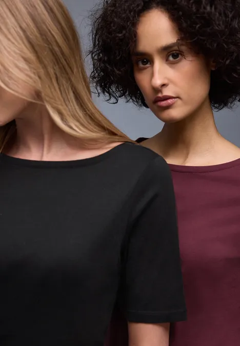 T-shirt basique en pack de 2 black/truffle red