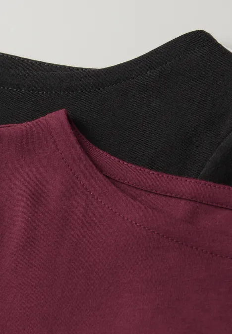 T-shirt basique en pack de 2 black/truffle red