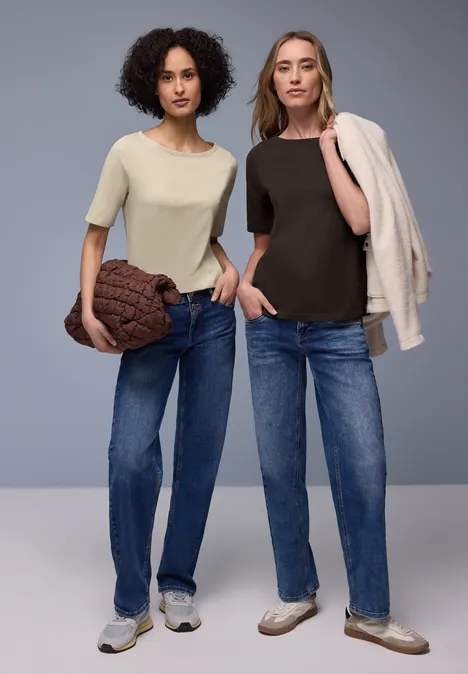 Basic Shirt in een 2-pack cotton beige/espresso brown