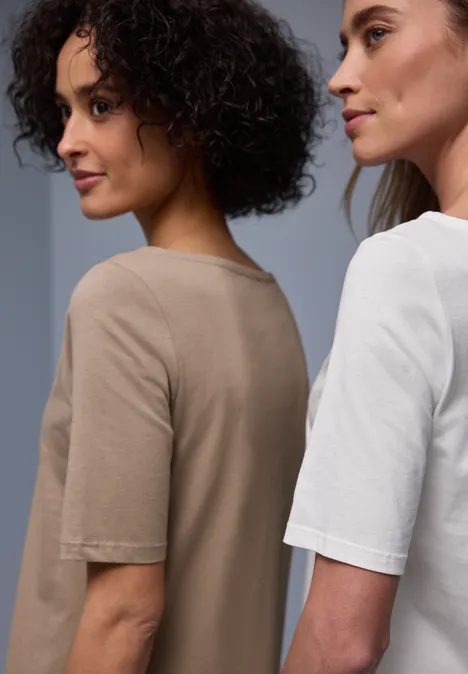 Basic Shirt in een 2-pack off white/light terra mocha