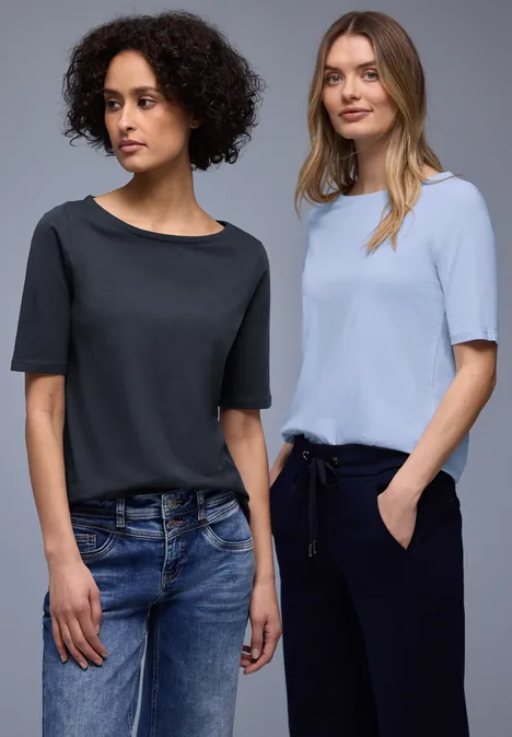 Basic Shirt in een 2-pack shadowed navy/cashmere blue