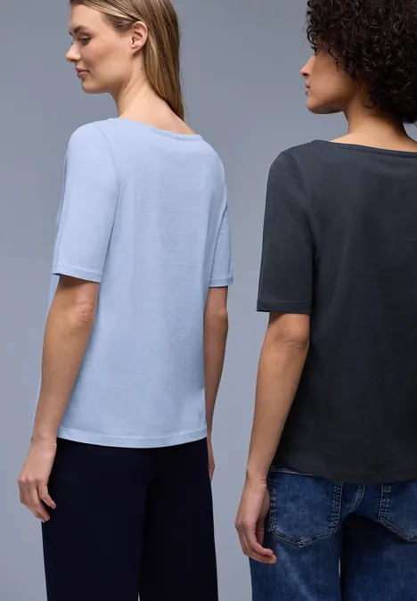 Basic Shirt in een 2-pack shadowed navy/cashmere blue
