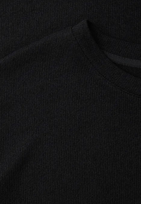 T-shirt à col rond en tricot Black