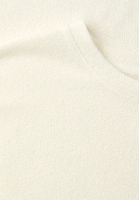 T-shirt à col rond en tricot off white
