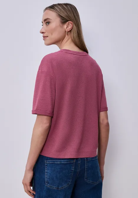 T-shirt à col rond en tricot dark clouded blush